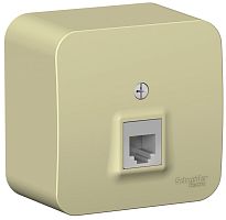 Розетка телефонная накладная Systeme Electric Blanca 1-м. RJ11 бежевый картинка